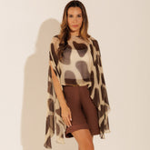 Lenço Pelerine França  Formas Orgânicas Marrom